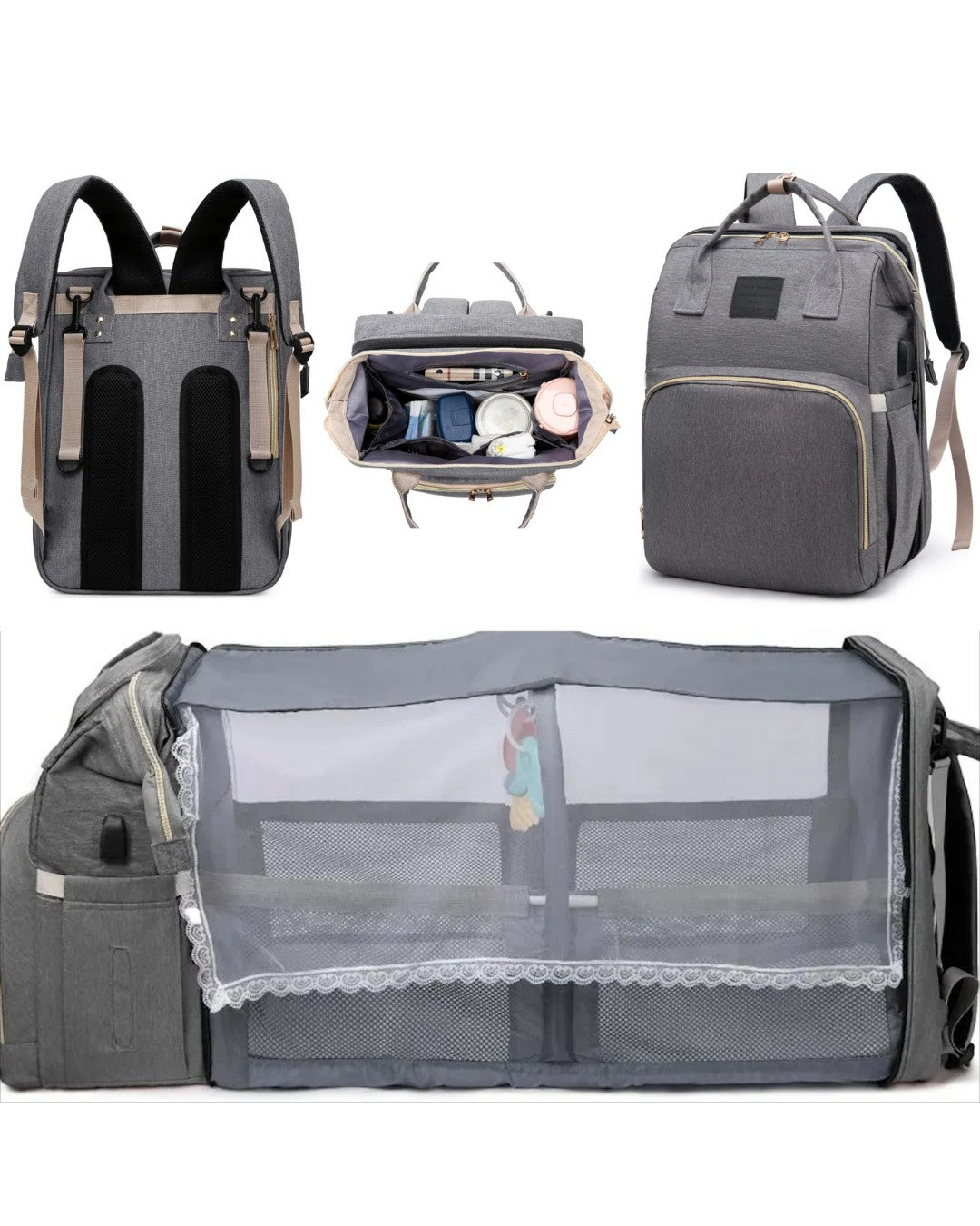 BebeceBag tüllü yatak ve bölmeler